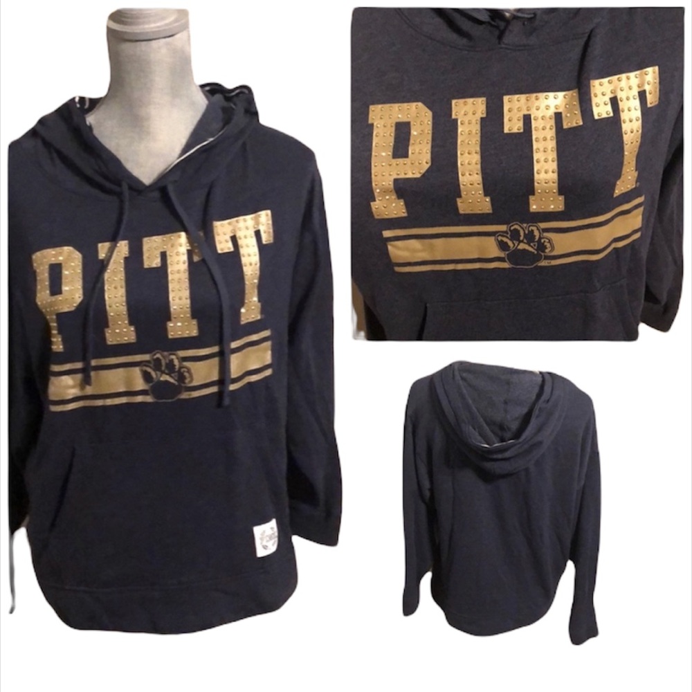 RARE Vintage Blue and Gold VS Pink University of Pitt Hoodie